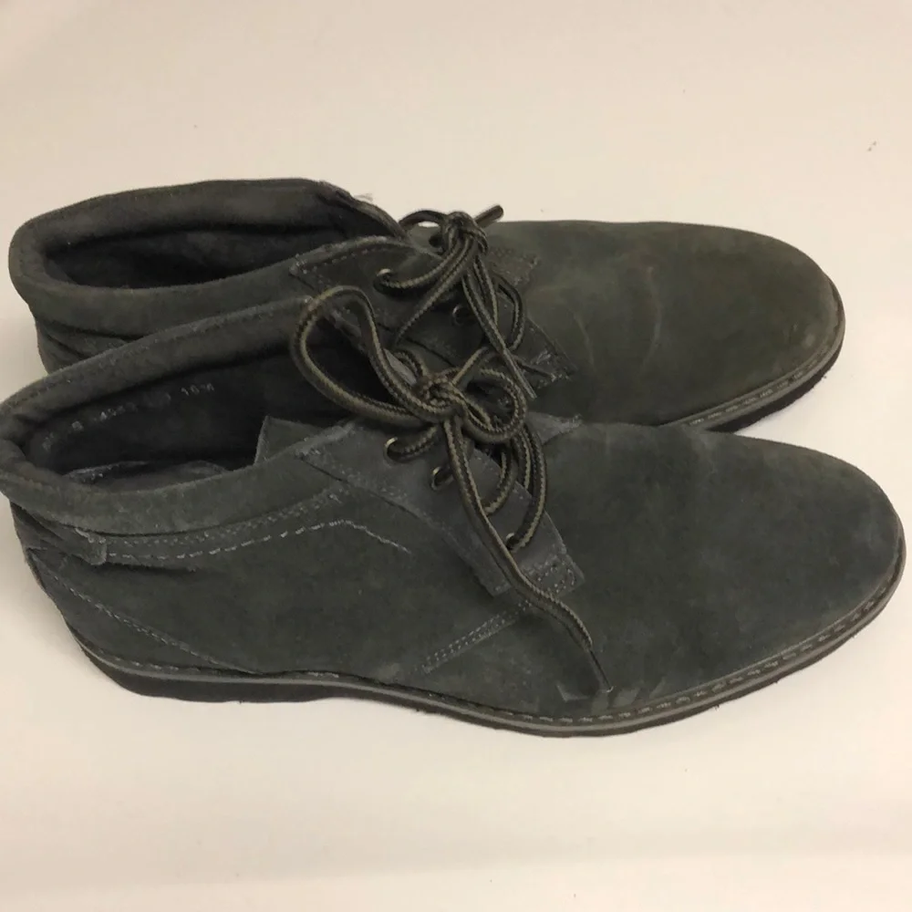 Nunn Bush Men's Memory Foam Chukka Boots Grey Leather Lace Up Size 10